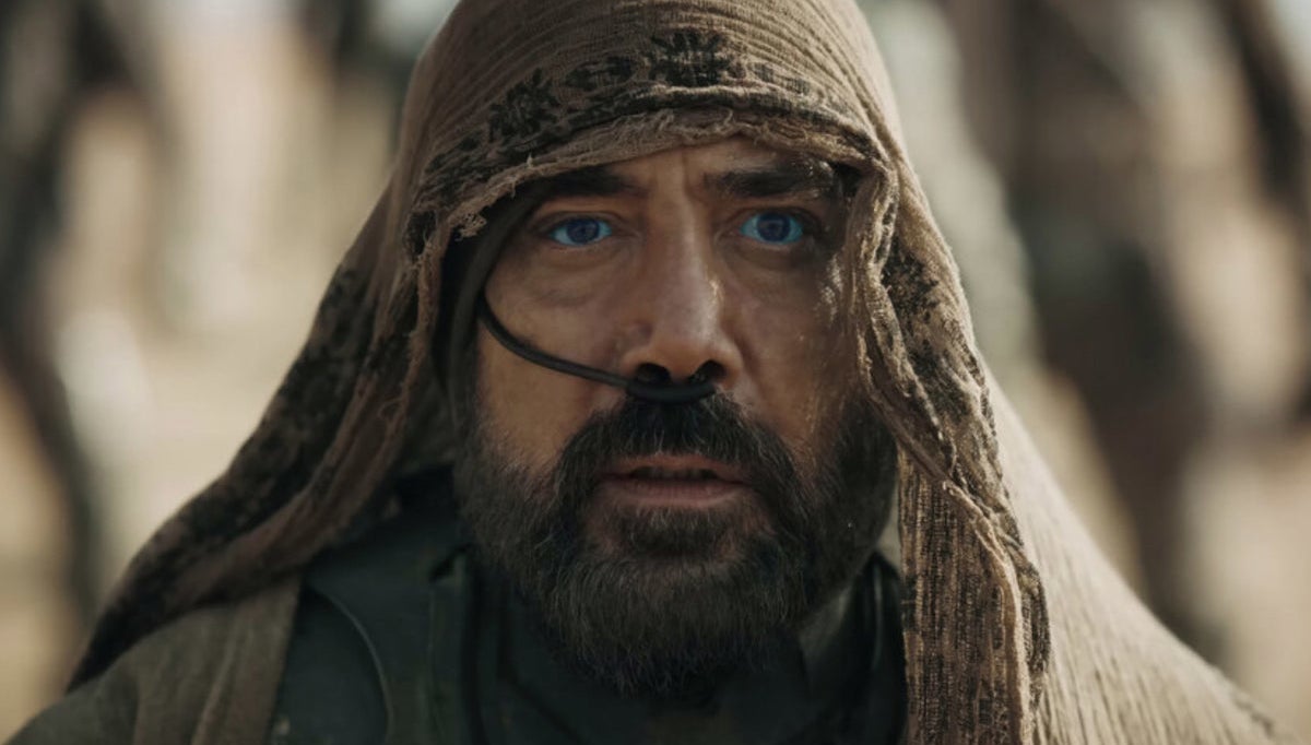 The already viral meme reaction of Stilgar seeing Paul ride a sandworm for the first time in Dune: Part Two