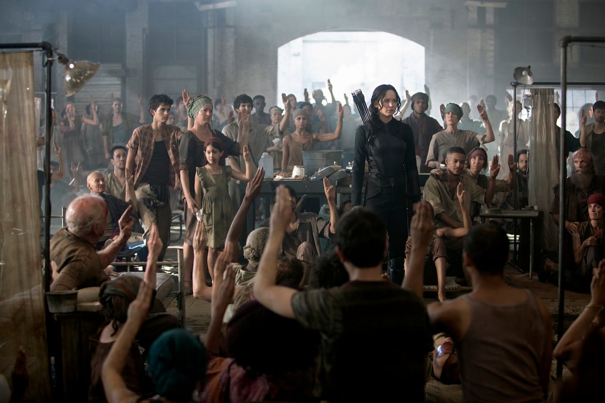 Katniss Everdeen in Hunger Games Mockingjay Part 1