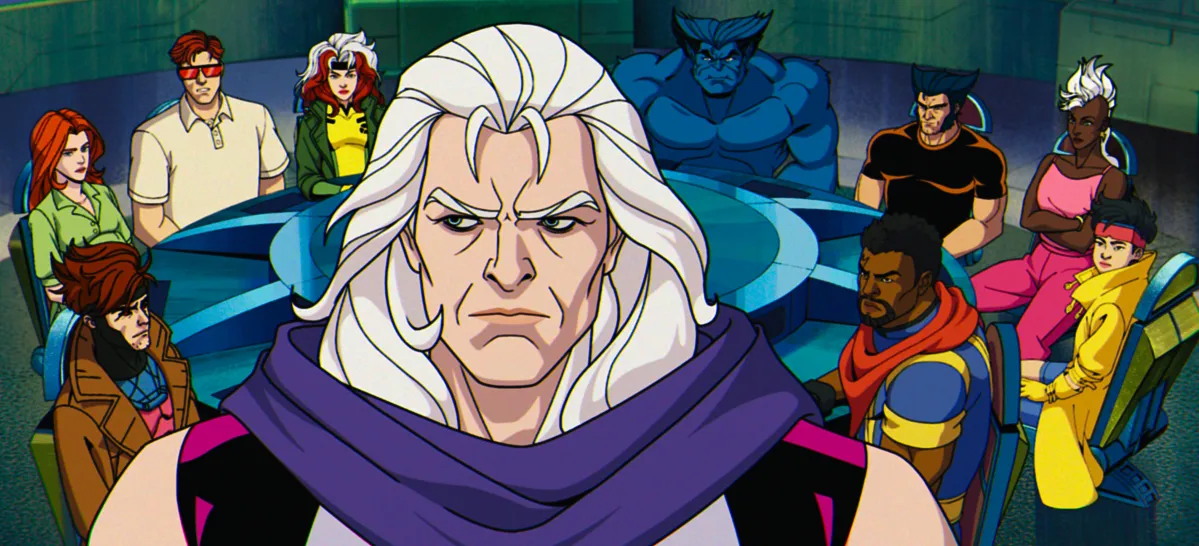 Magneto standing in front of the mutants