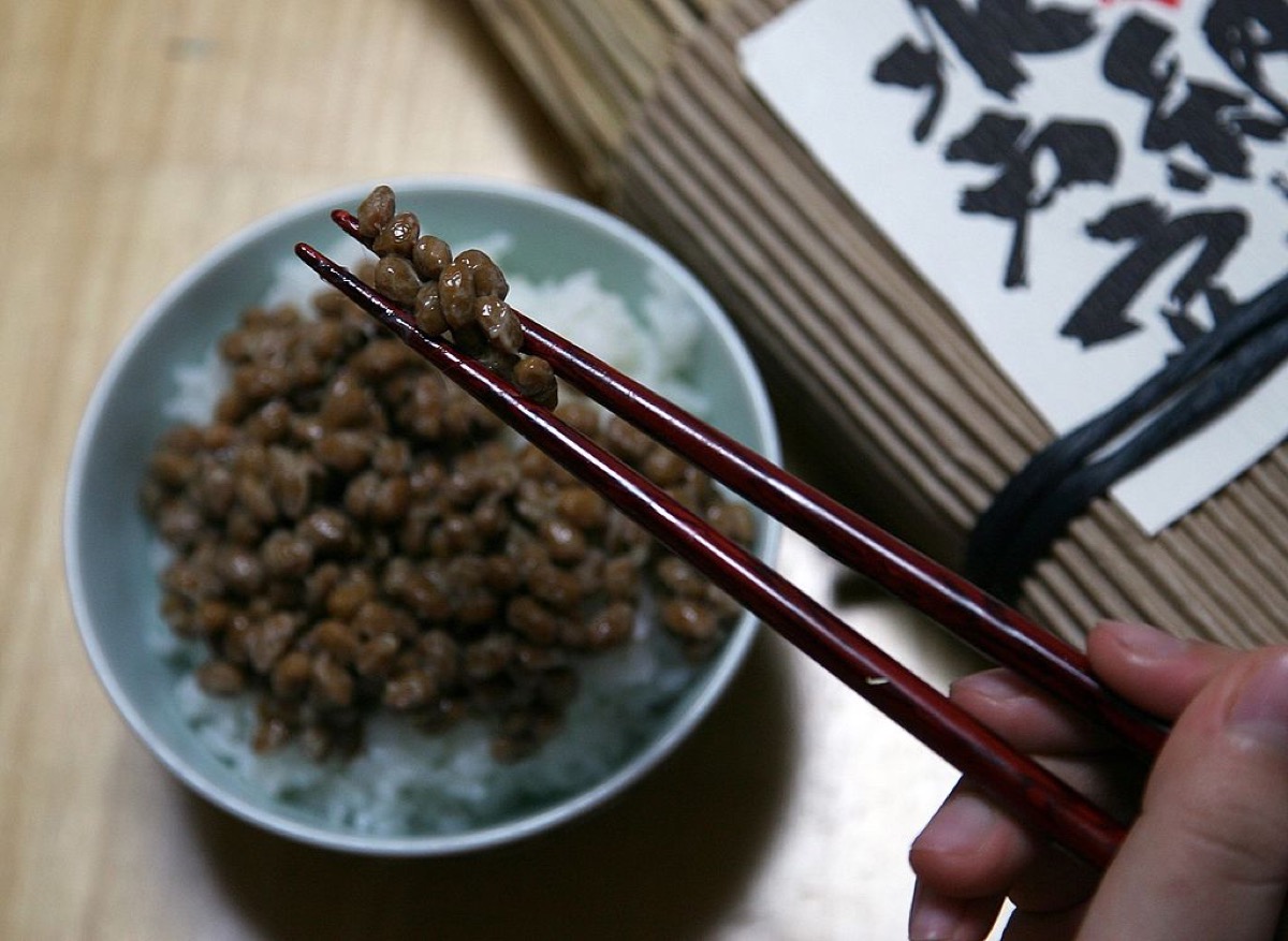 Natto soybean dish.