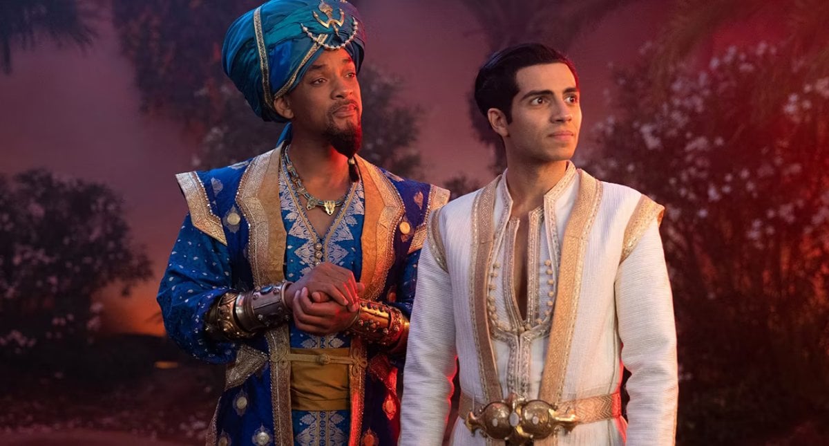 Will Smith as the Genie and Mena Massoud as Aladdin in Aladdin (2019)