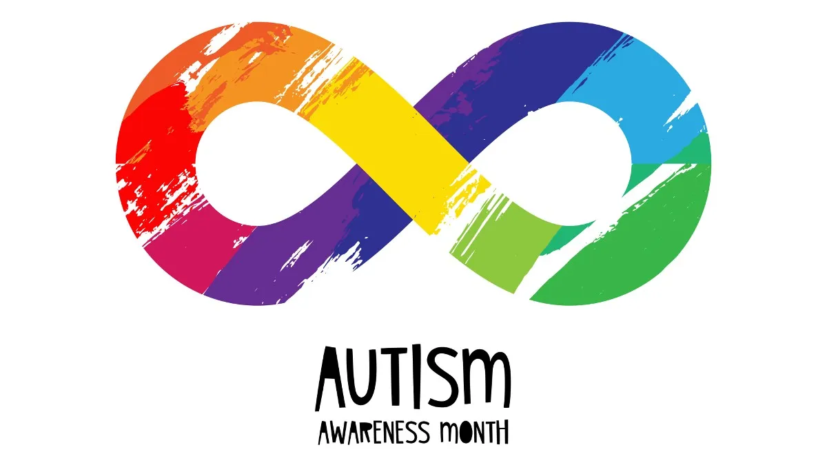 Rainbow infinity representing autism awareness month