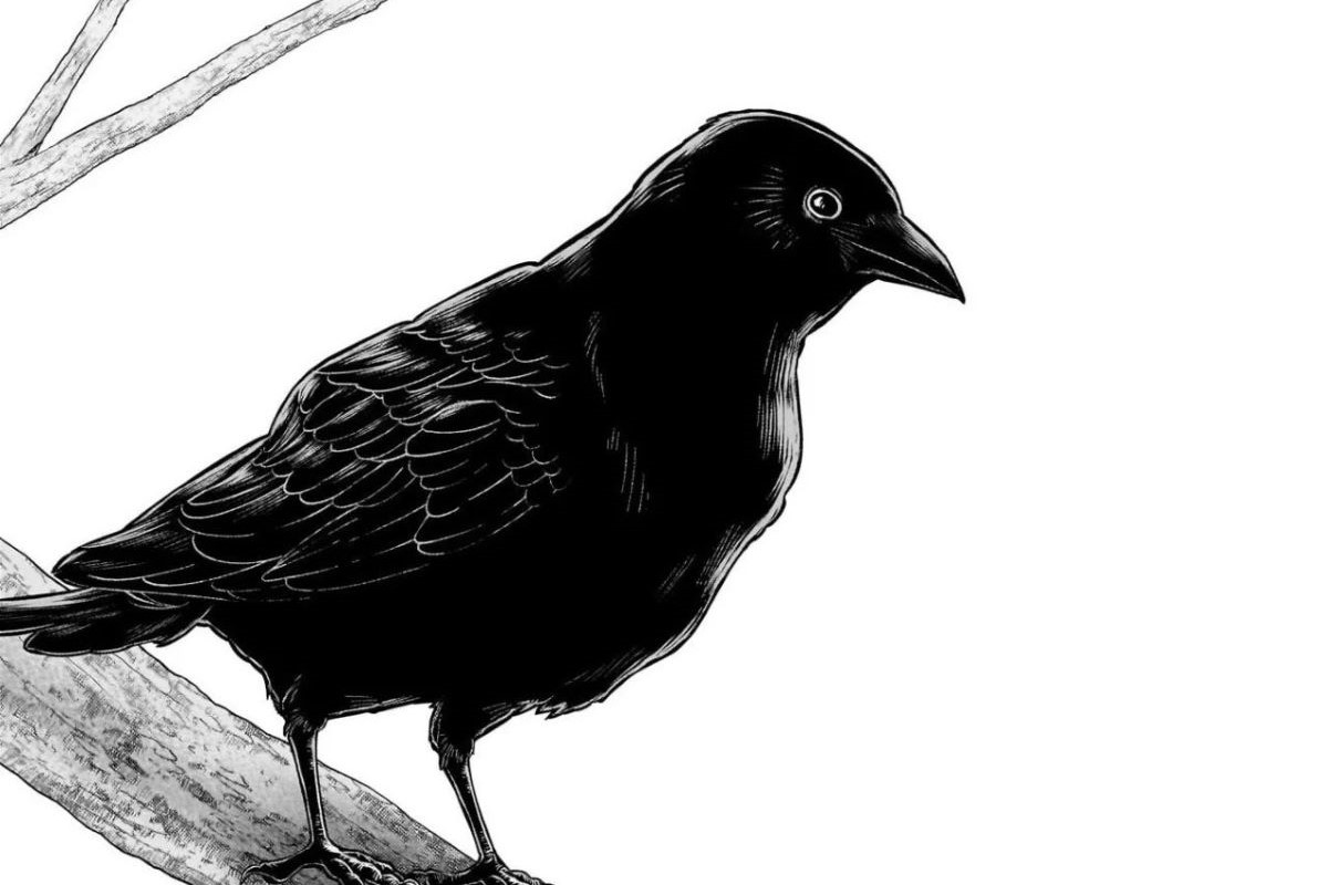 Crow Girl, aka Tsukuyomi from Oshi no Ko, watching over Aqua and Ruby as children
