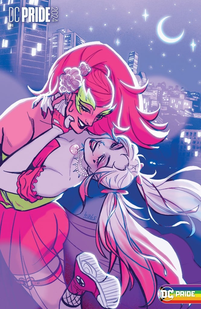 Harlivy variant cover for DC Pride 2024 by Babs Tarr