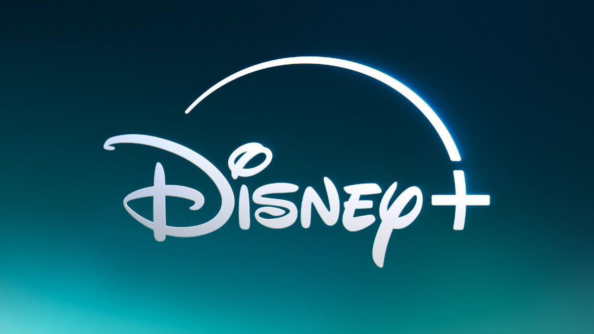 The Disney+ logo on a blue/green gradient background