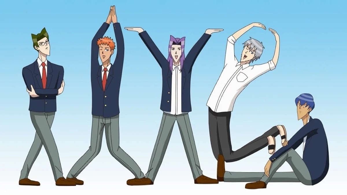 The pointy chinned boys of "Gakuen Handsome" pose