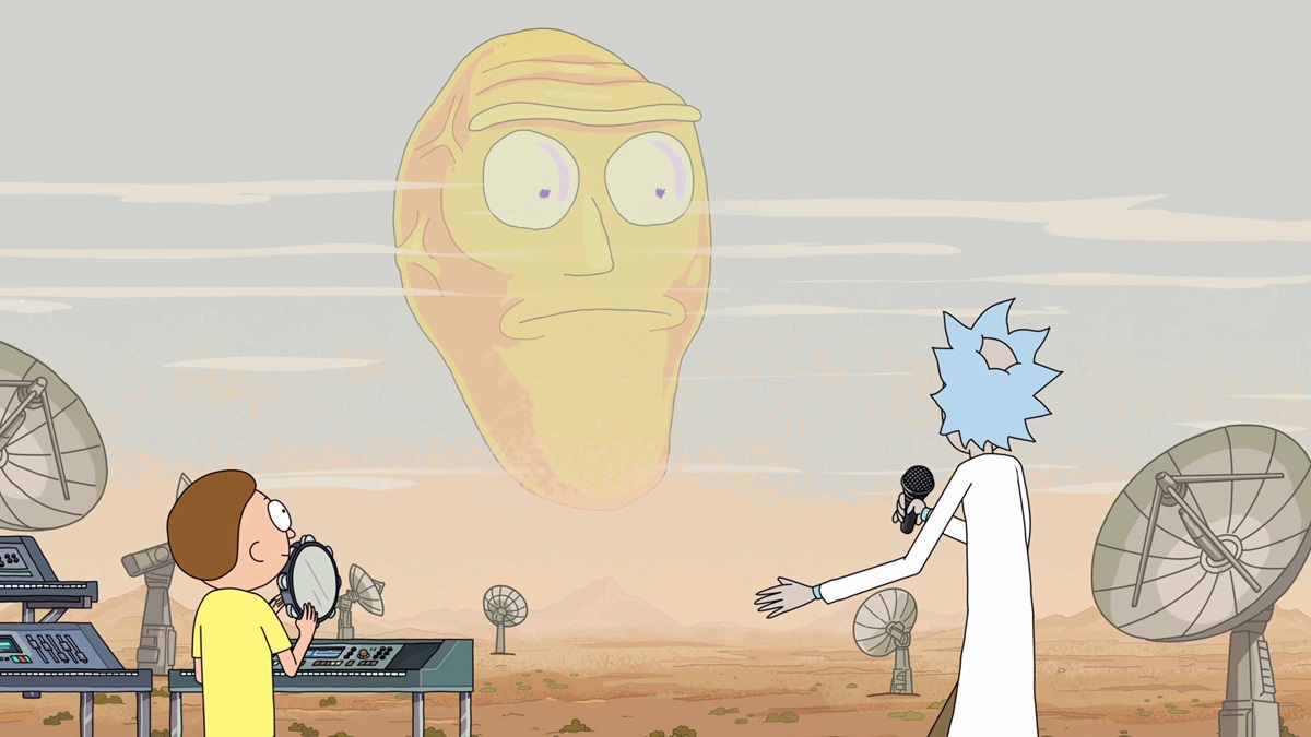 Rick and Morty rap to please the big head in the sky