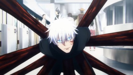 Gojo Satoru getting captured by Kenjaku into the Prison Realm in JJK Season 2