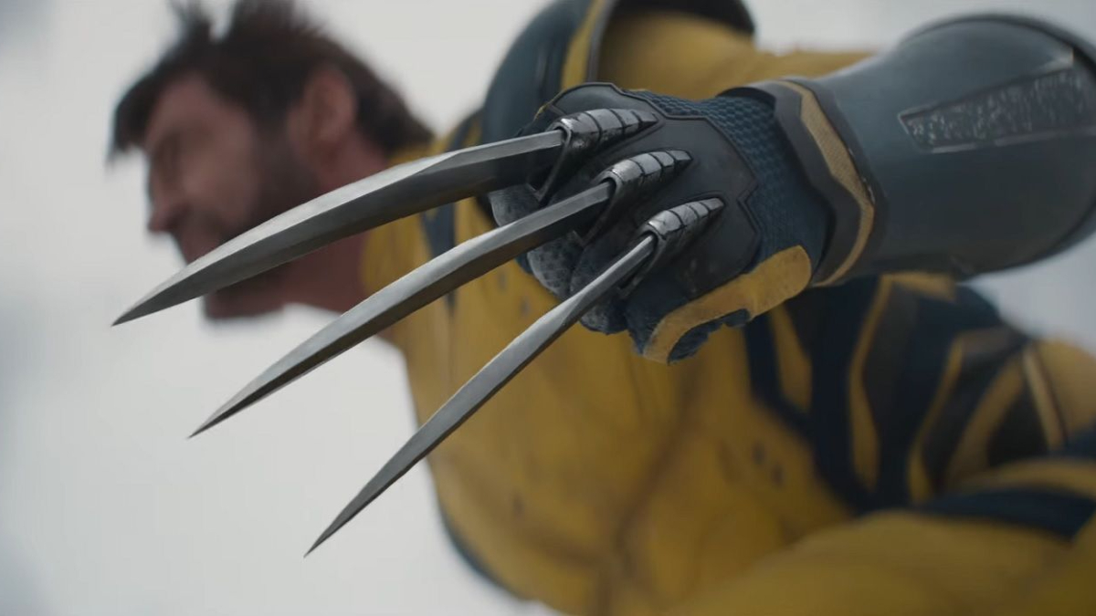 A close-up shot of Wolverine (Hugh Jackman)'s adamantium claws in the trailer for 'Deadpool and Wolverine'