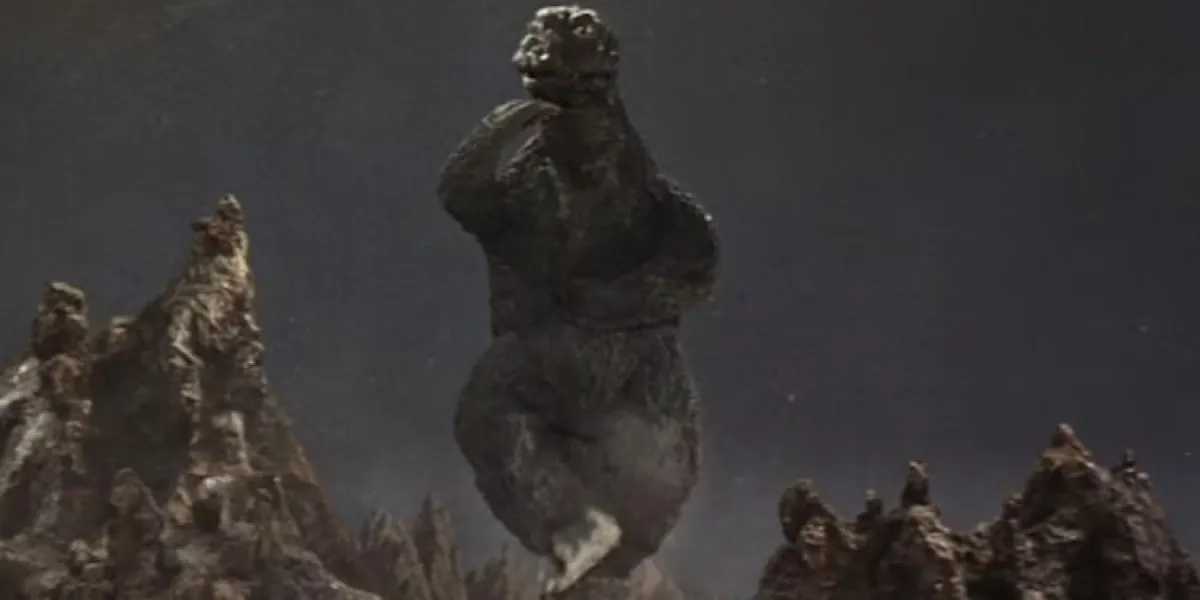 Godzilla dances in the mountains in "Invasion of Astro Monster" 