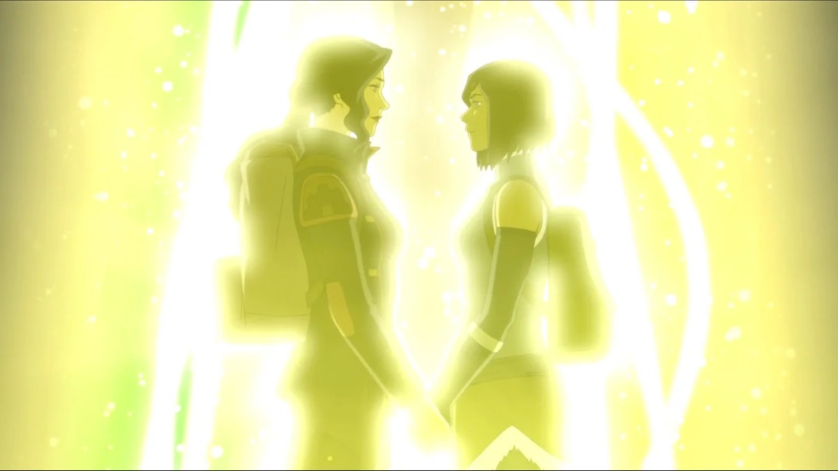 Korra and Asami at the end of Legend of Korra