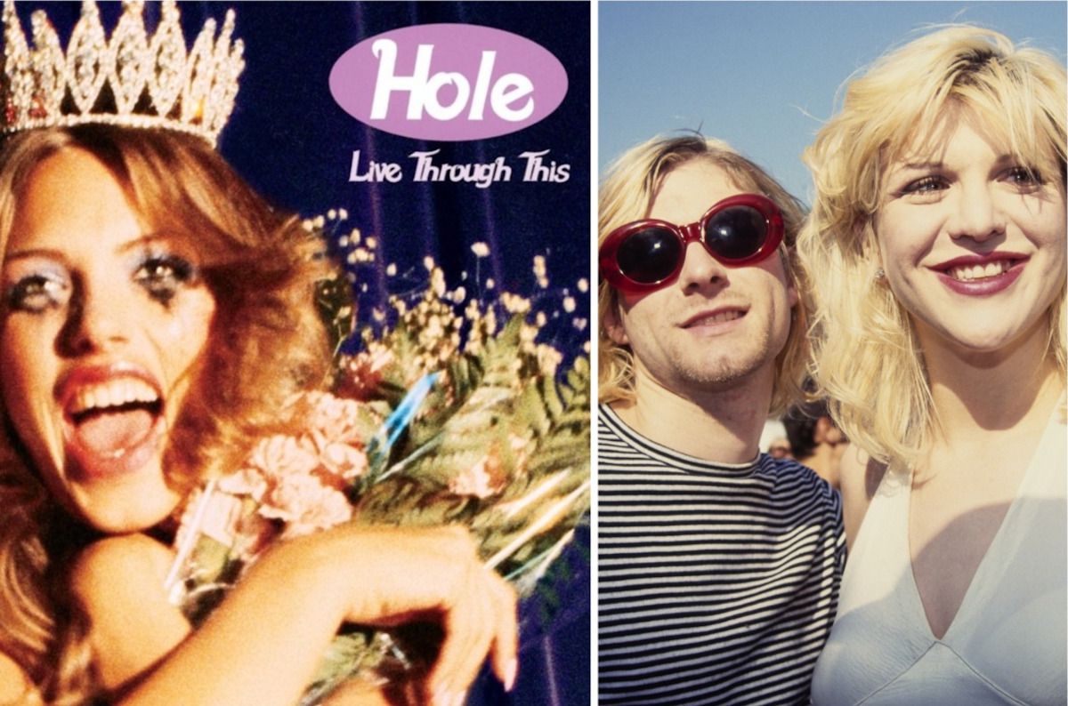 'Live Through This' album cover and Kurt Cobain/Courtney Love