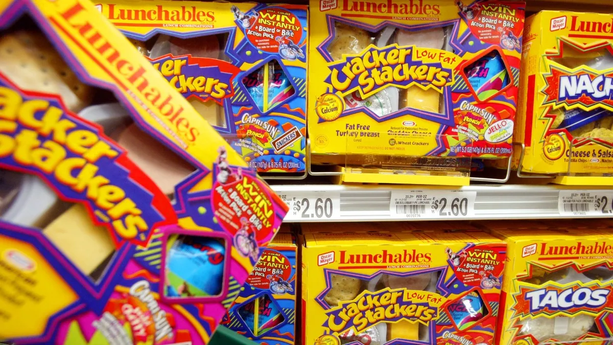 Cracker Stackers Lunchables on a grocery shelf