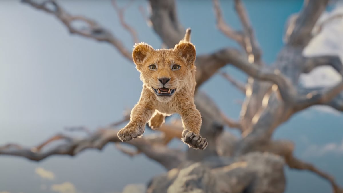 A young Mufasa mid-leap in the trailer for 'Mufasa: The Lion King'