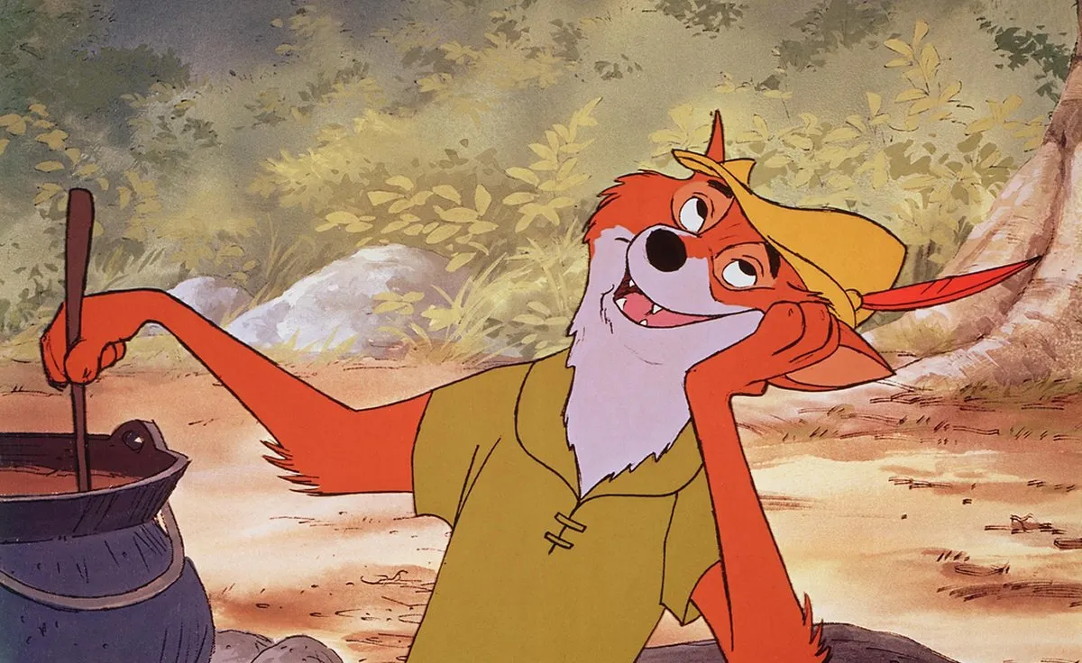 Robin the fox in the animated version of Robin Hood