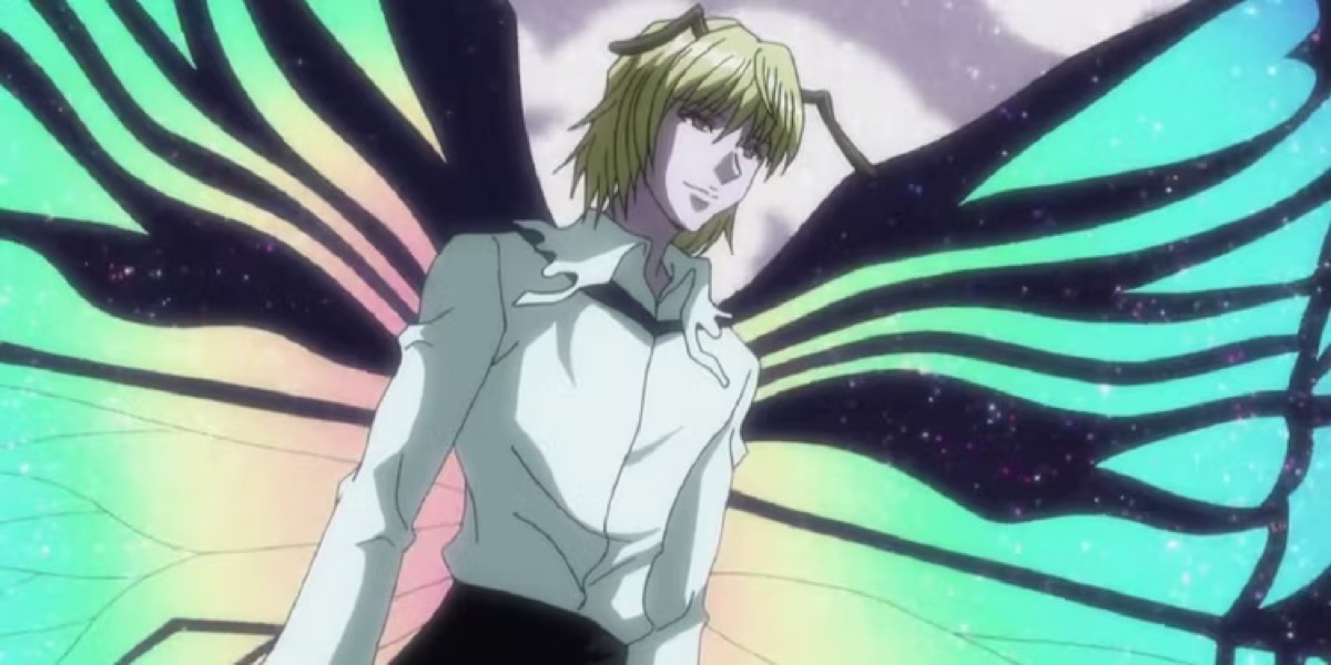 Shaiapouf with his bug wings spread in "Hunter X Hunter"