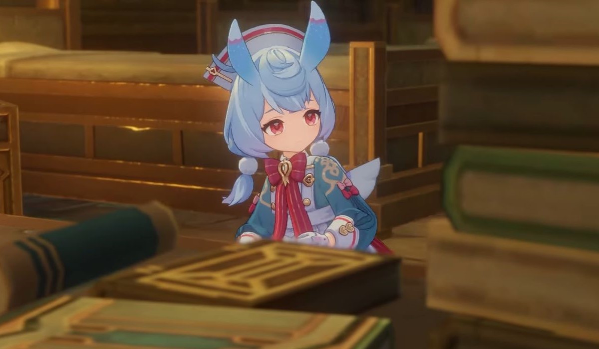 The Traveler from Genshin Impact meets Sigewinne in the Fortress of Meropide