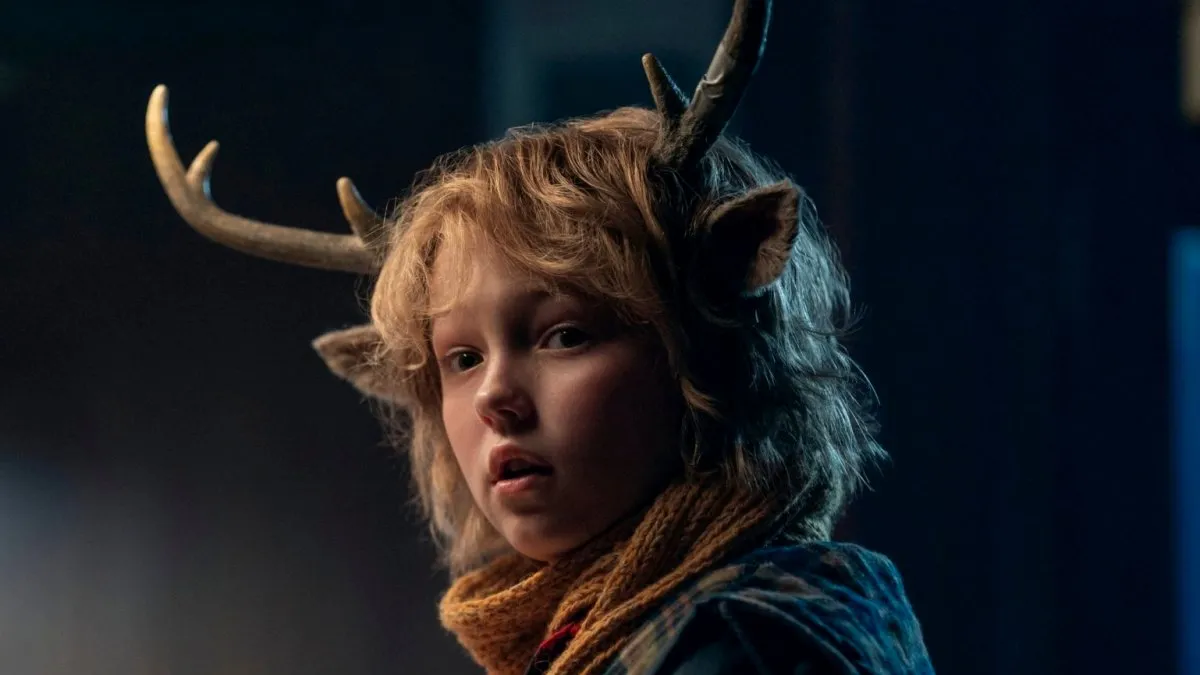Gus (Christian Convery), a boy with antlers, in Sweet Tooth