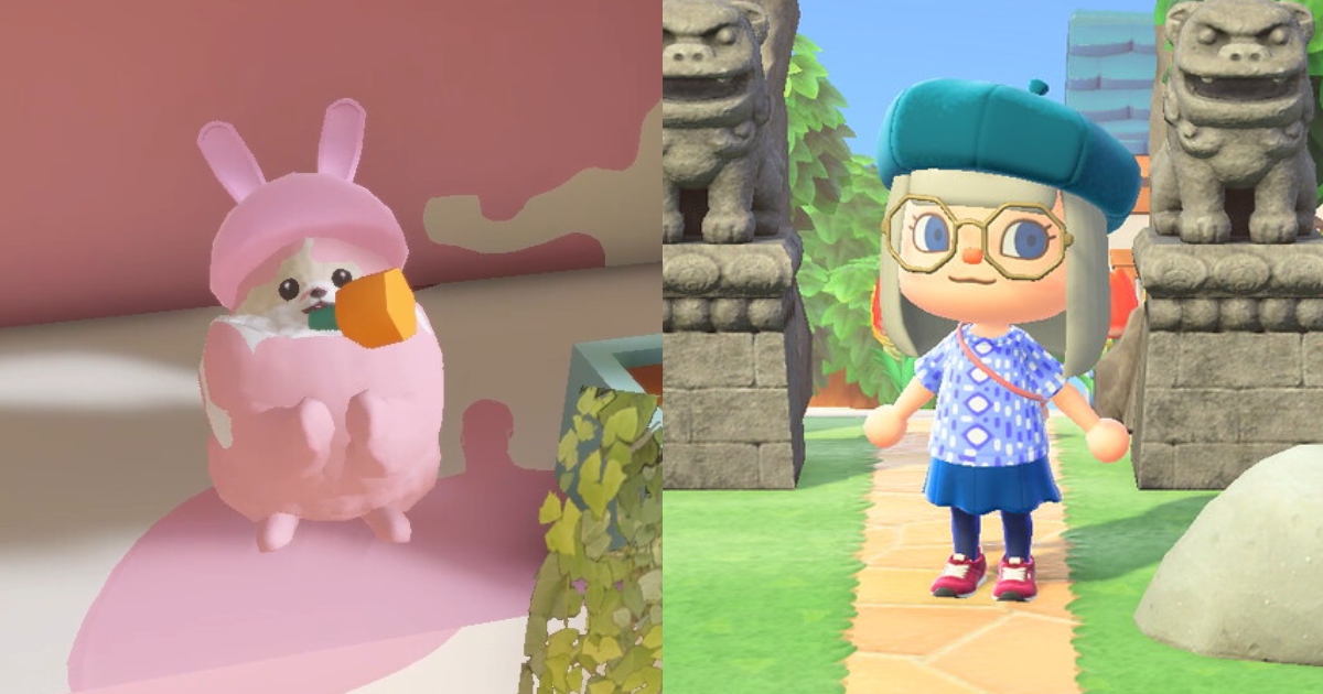 L- R: DORONKO WANKO, Animal Crossing: New Horizons