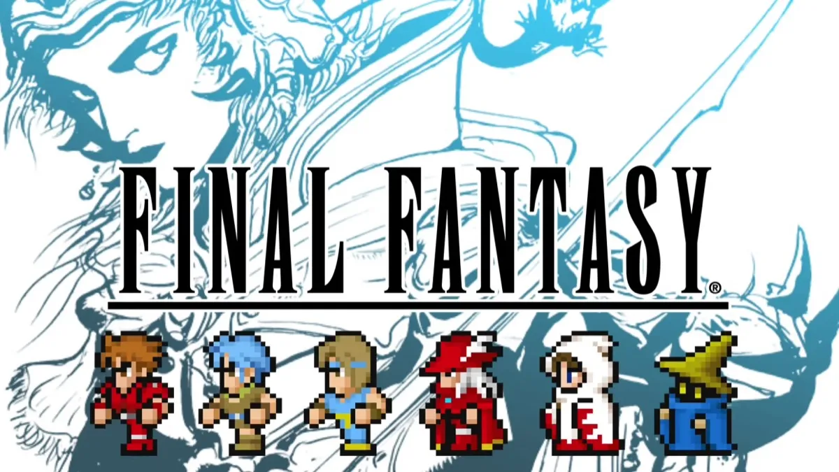 Cover art for final fantasy 1 sprites of the main characters 