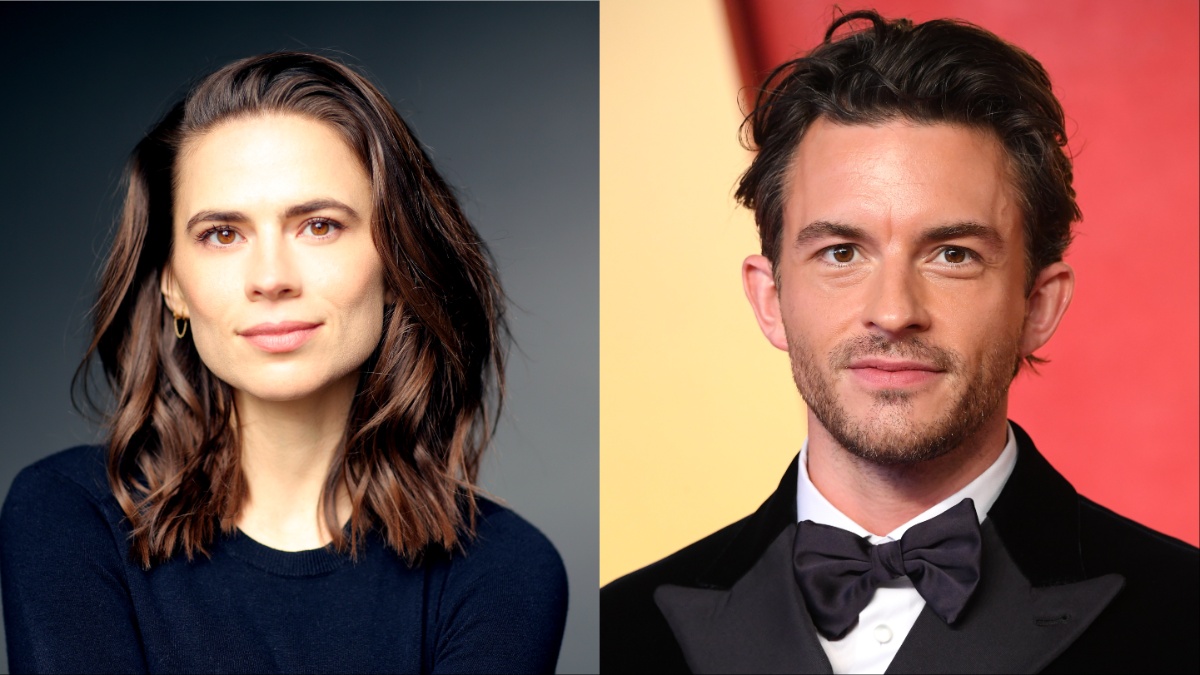 (L-R) headshots of Hayley Atwell and Jonathan Bailey.