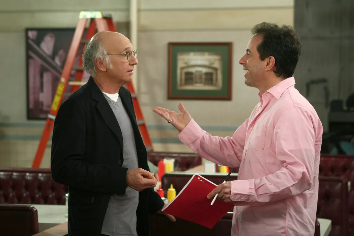 Larry David talks with Jerry Seinfeld on Curb Your Enthusiasm