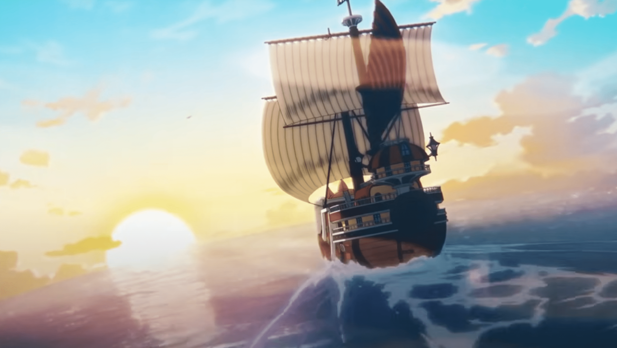 The Thousand Sunny sails off into the sunset in ending 20 of One Piece