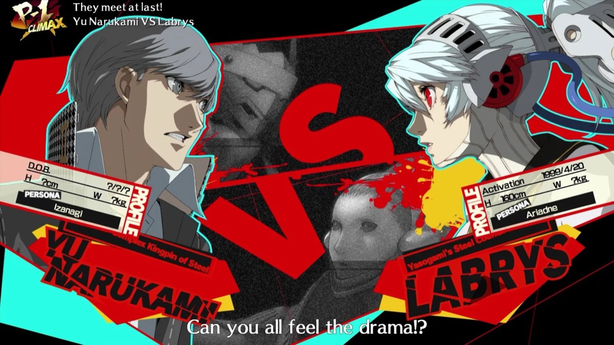 Two fighters face off in "Persona 4 Ultimax"
