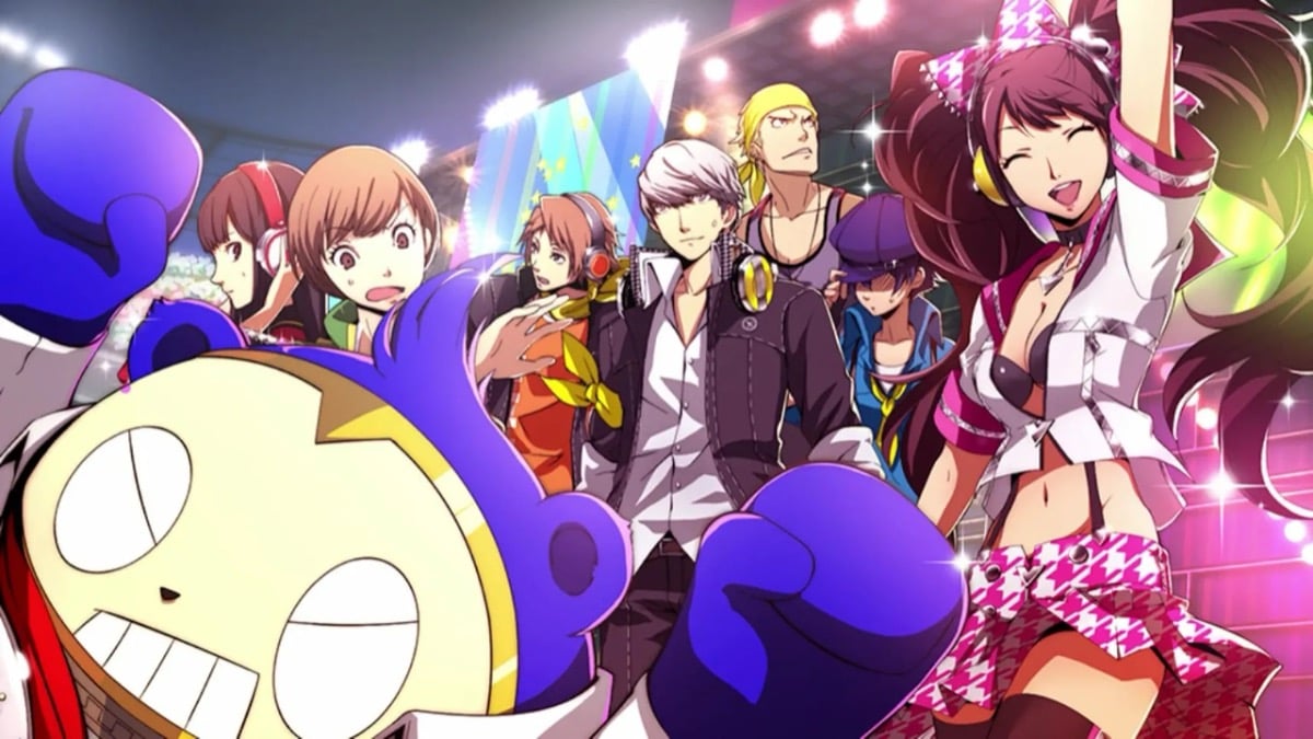 The cast of "Persona: Dancing All Night" looking sharp in a nightclub