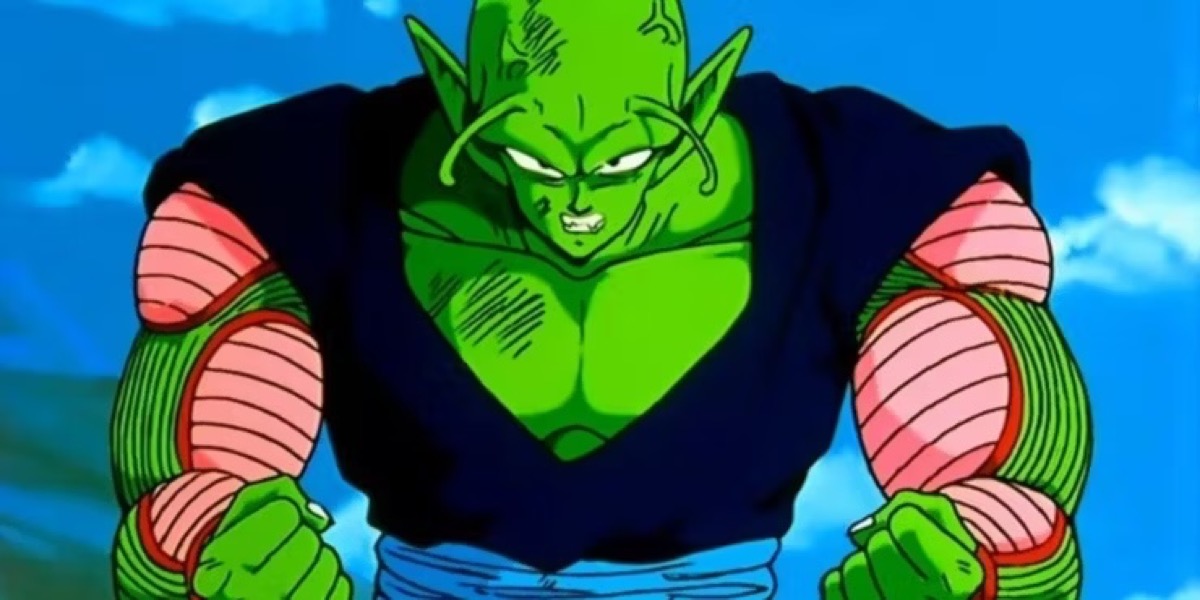 Green alien Piccolo flexes his muscles in "Dragon Ball Z" 