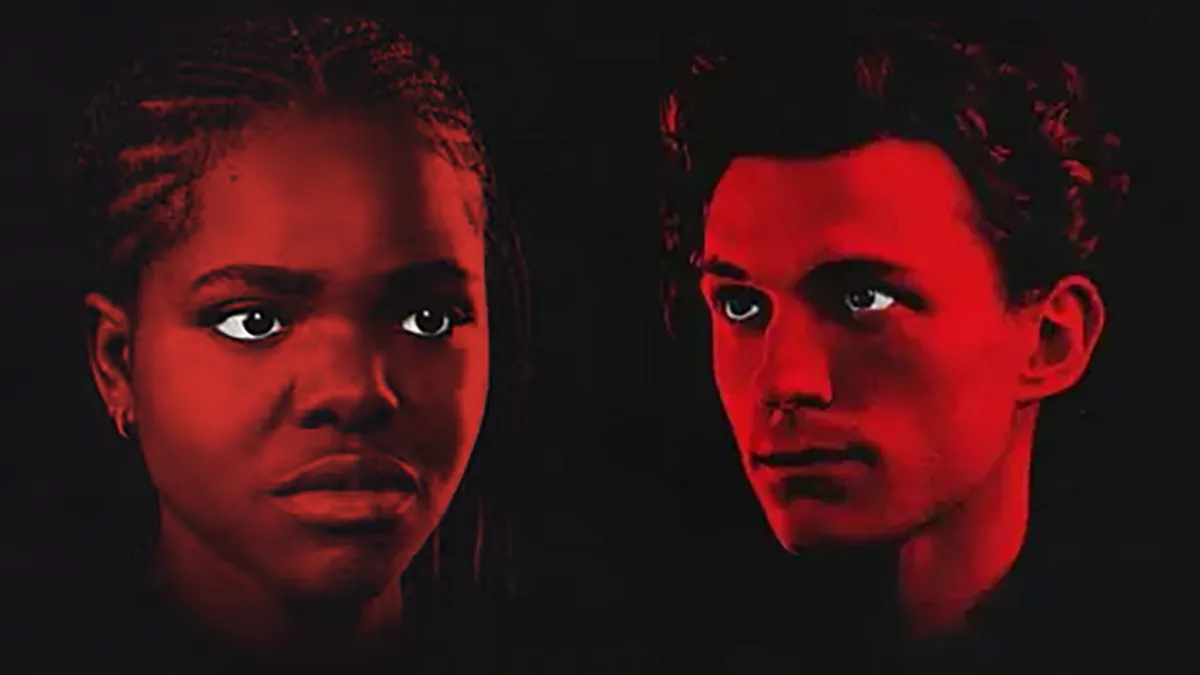 Tom Holland and Francesca Amewudah-Rivers in red for Romeo and Juliet