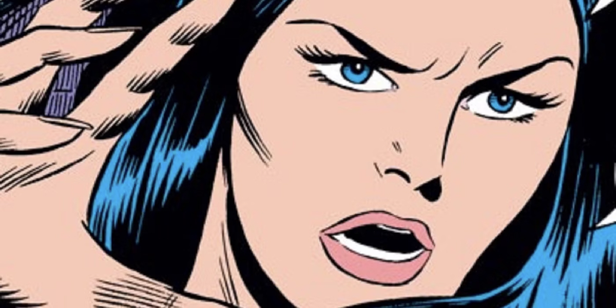 An image of Shalla-Bal's face from the comics