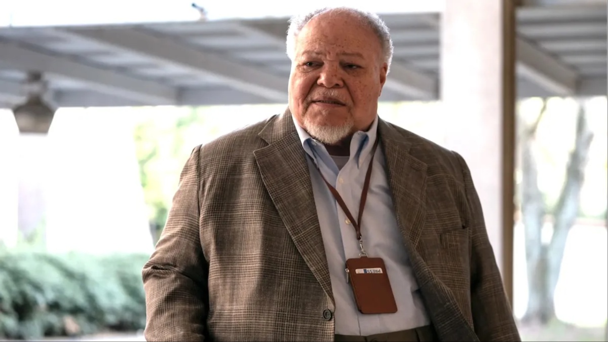 Stephen McKinley Henderson wears a press lanyard in 'Civil War'.