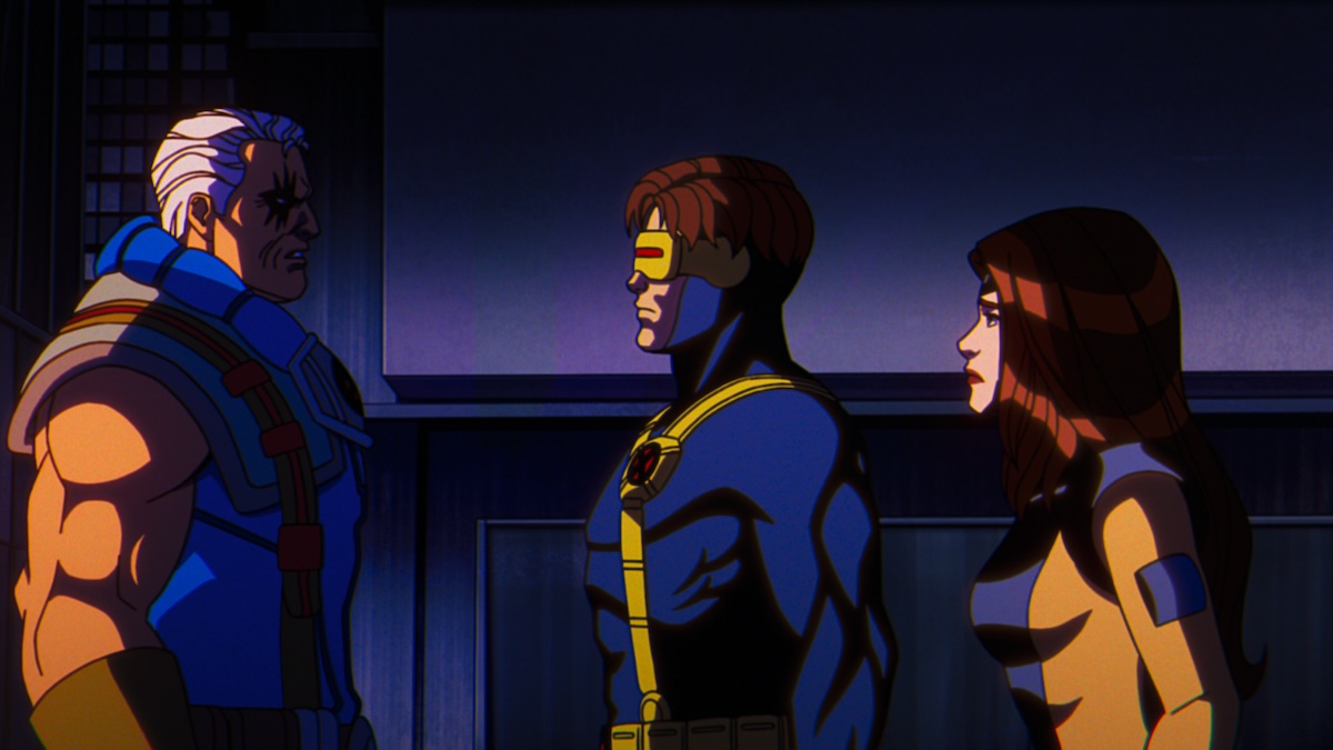 cable, scott, and jean all standing together as a family