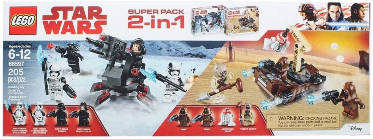 The 66597 Super Battle Pack featuring Tatooine fighters and First Order troops from "Star Wars"