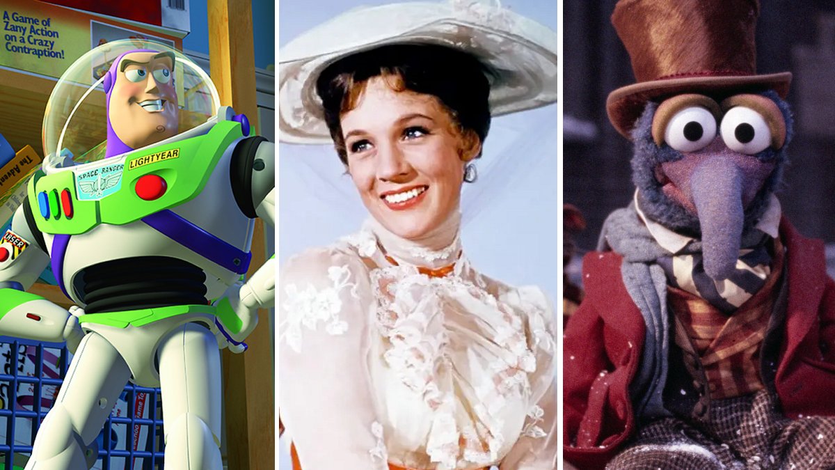 Buzz Lightyear, Mary Poppins, and Gonzo.
