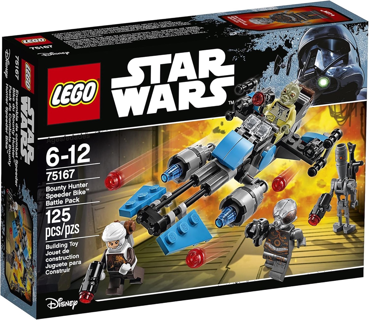 The LEGO Bounty Hunter Speeder Bike Battle Pack from "Star Wars"