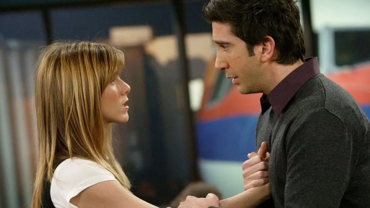 Jennifer Aniston and David Schwimmer in the Friends finale