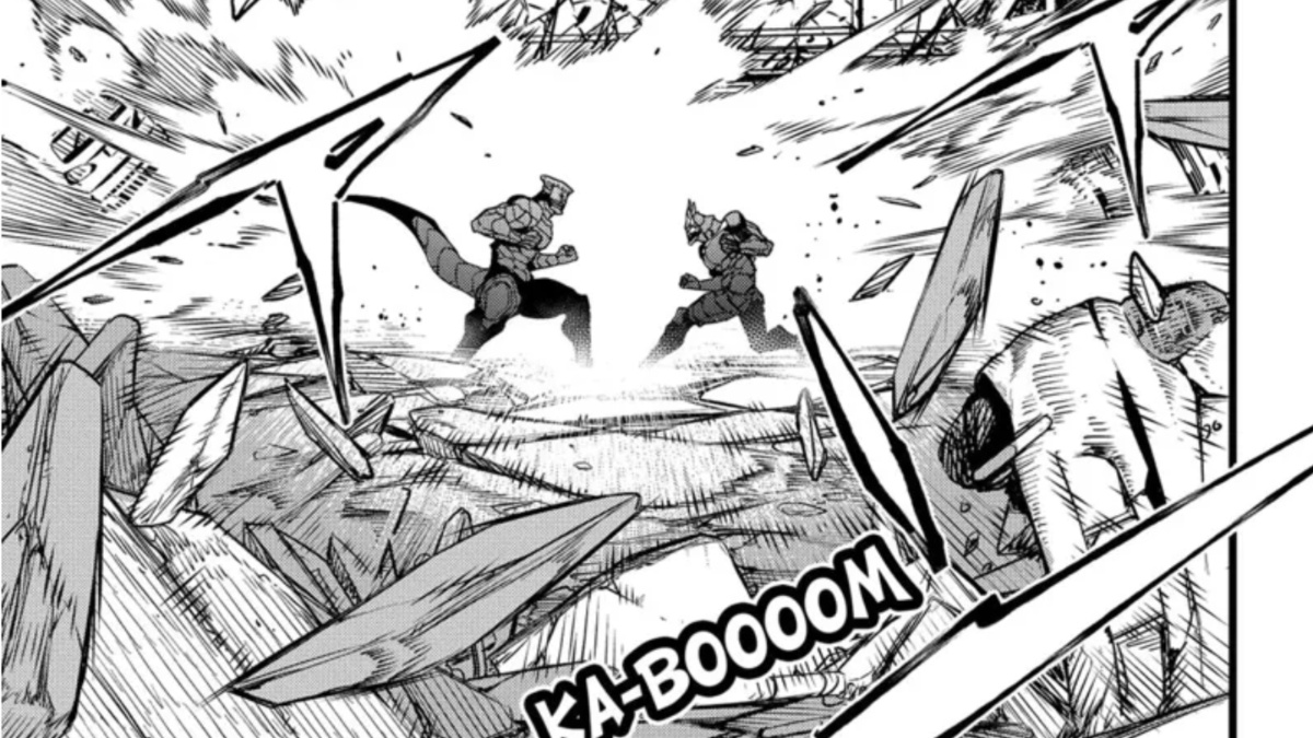 Kaiju No. 8 manga, chapter 106. Kaijus No. 8 and 9 fight it out