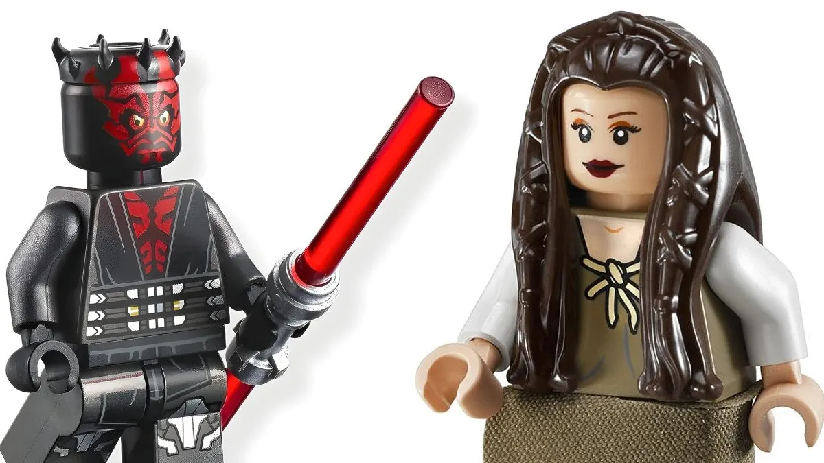 Darth Maul and Princess Leia Lego minifigures