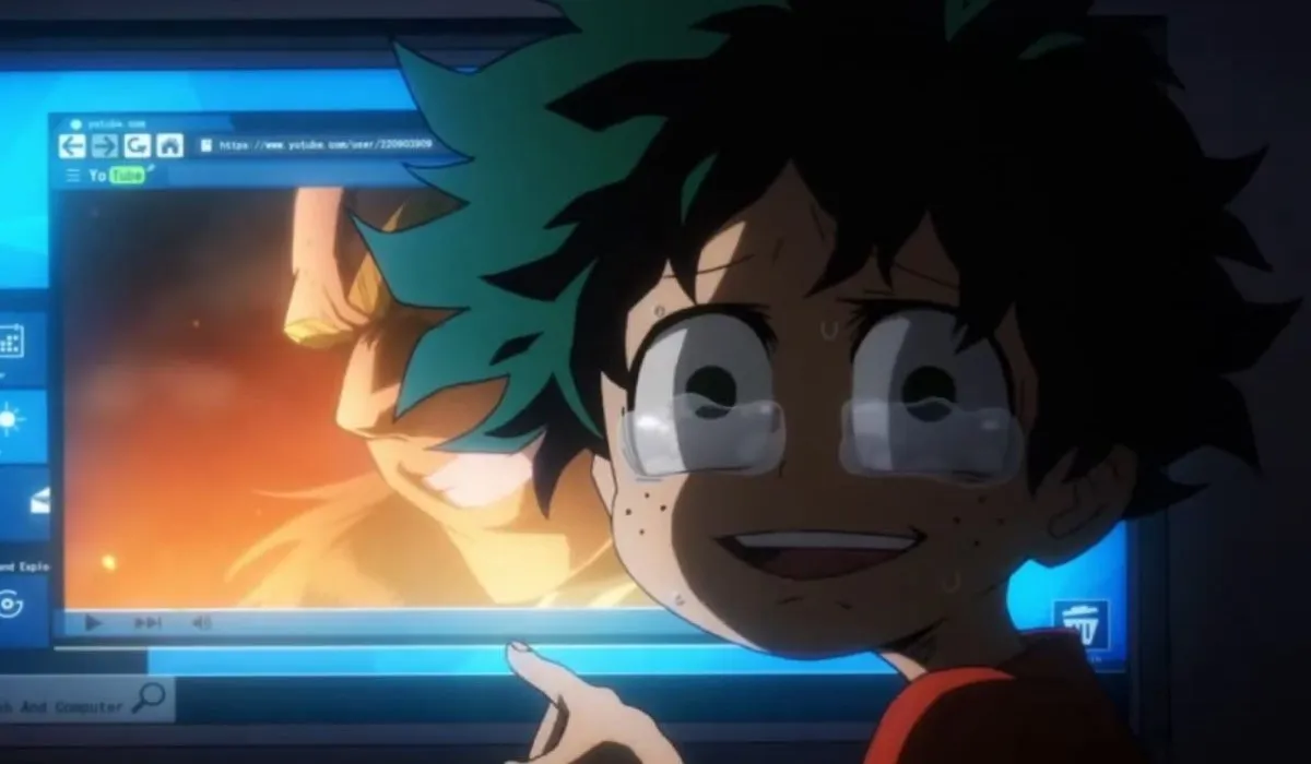 Young Izuku wishing he could be a hero even without a quirk from My Hero Academia