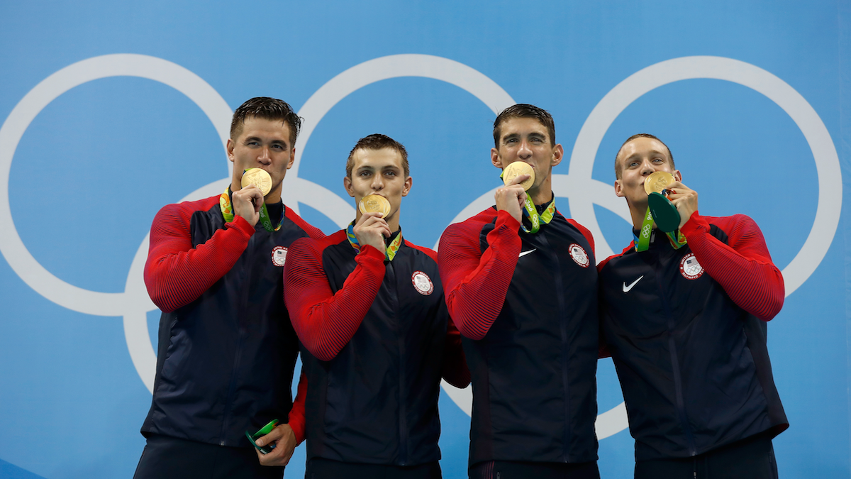Michael Phelps Kissing Gold Medal Olympics
