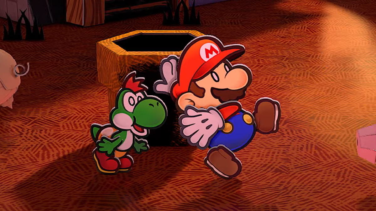 Mario and Yoshi in 'Paper Mario: The Thousand-Year Door'