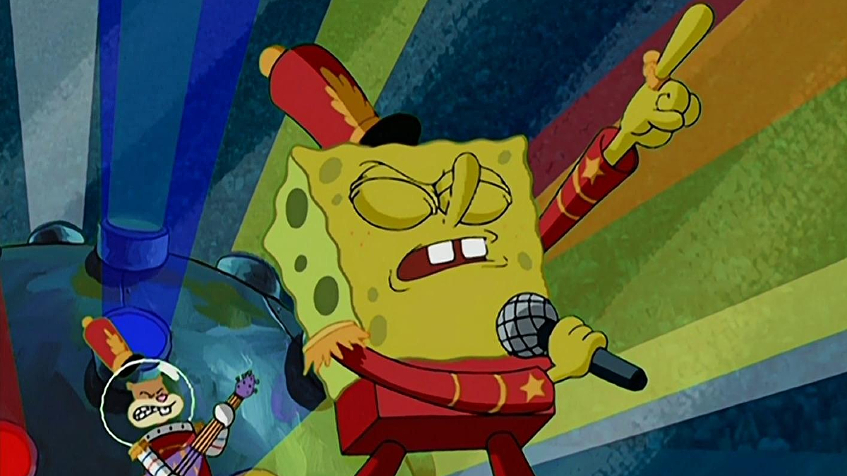 SpongeBob SquarePants performs in the episode "Band Geeks"