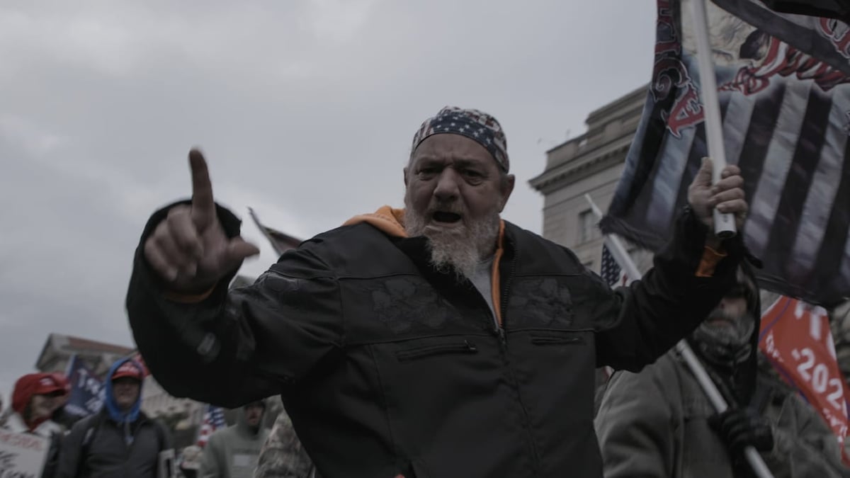 Insurrectionists at the U.S. Capitol on January 6, as seen in the documentary 'The Sixth'
