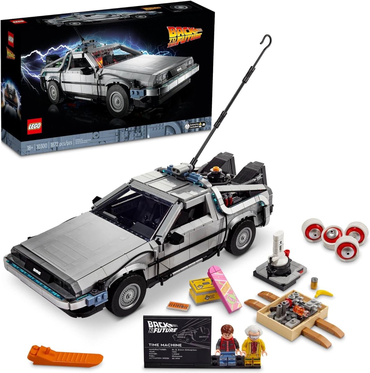 LEGO set of Back to the Future's DeLorean time machine.