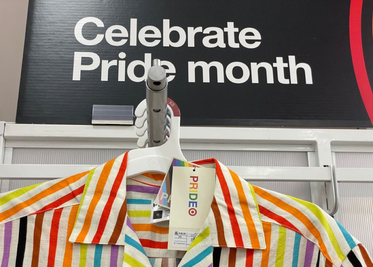 Pride Month merch at a Target store.