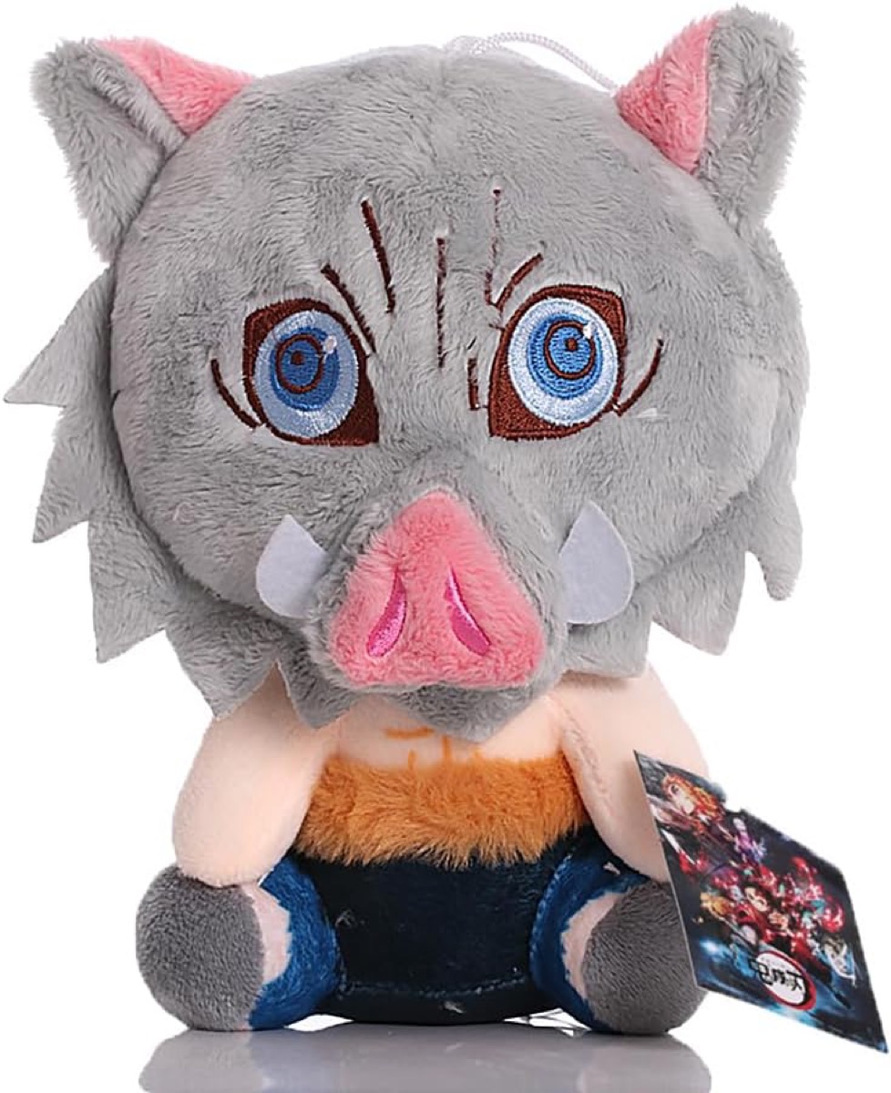 An Inosuke plushie from "Demon Slayer"