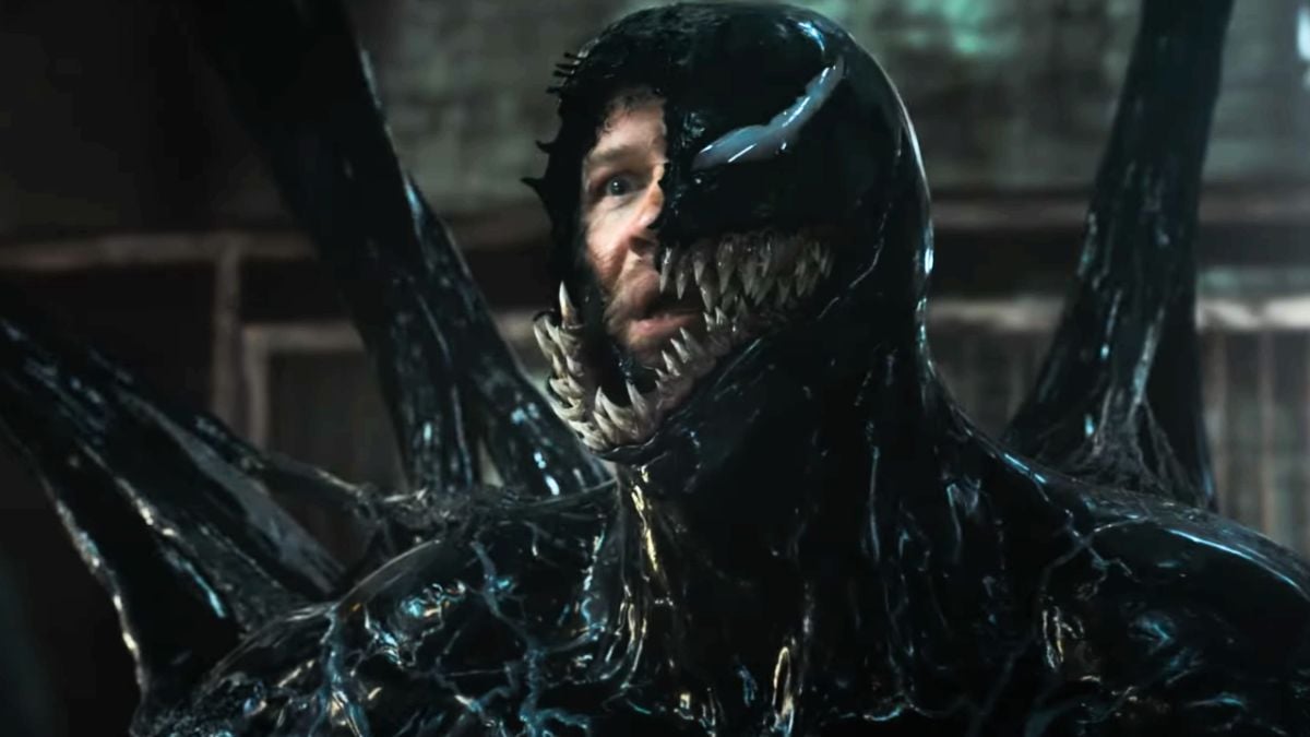 Eddie Brock (Tom Hardy) peeks out of Venom's skin in a new trailer for 'Venom: The Last Dance'