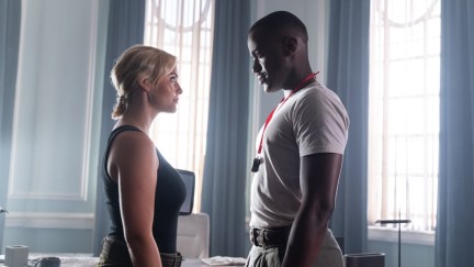 ruby and the doctor standing at each other